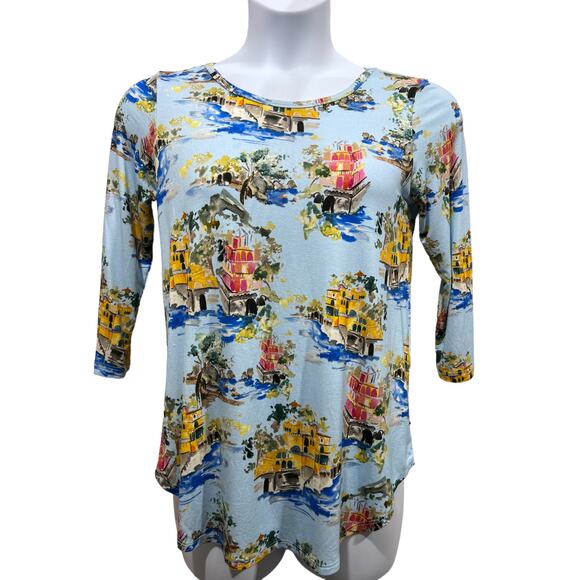 Karen Kane Tops - Karen Kane Top Wmns Sz Small On Holiday Scoop Neck 3/4 Sleeve Stretch T-Shirt